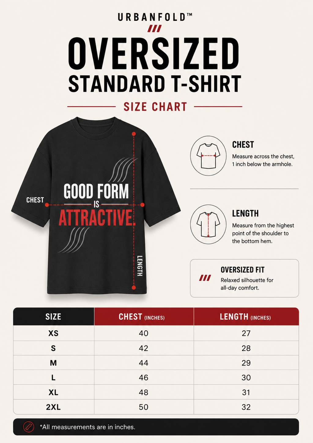 UrbanFold™ Good Form Is Attractive. | Breathable Oversized Tee