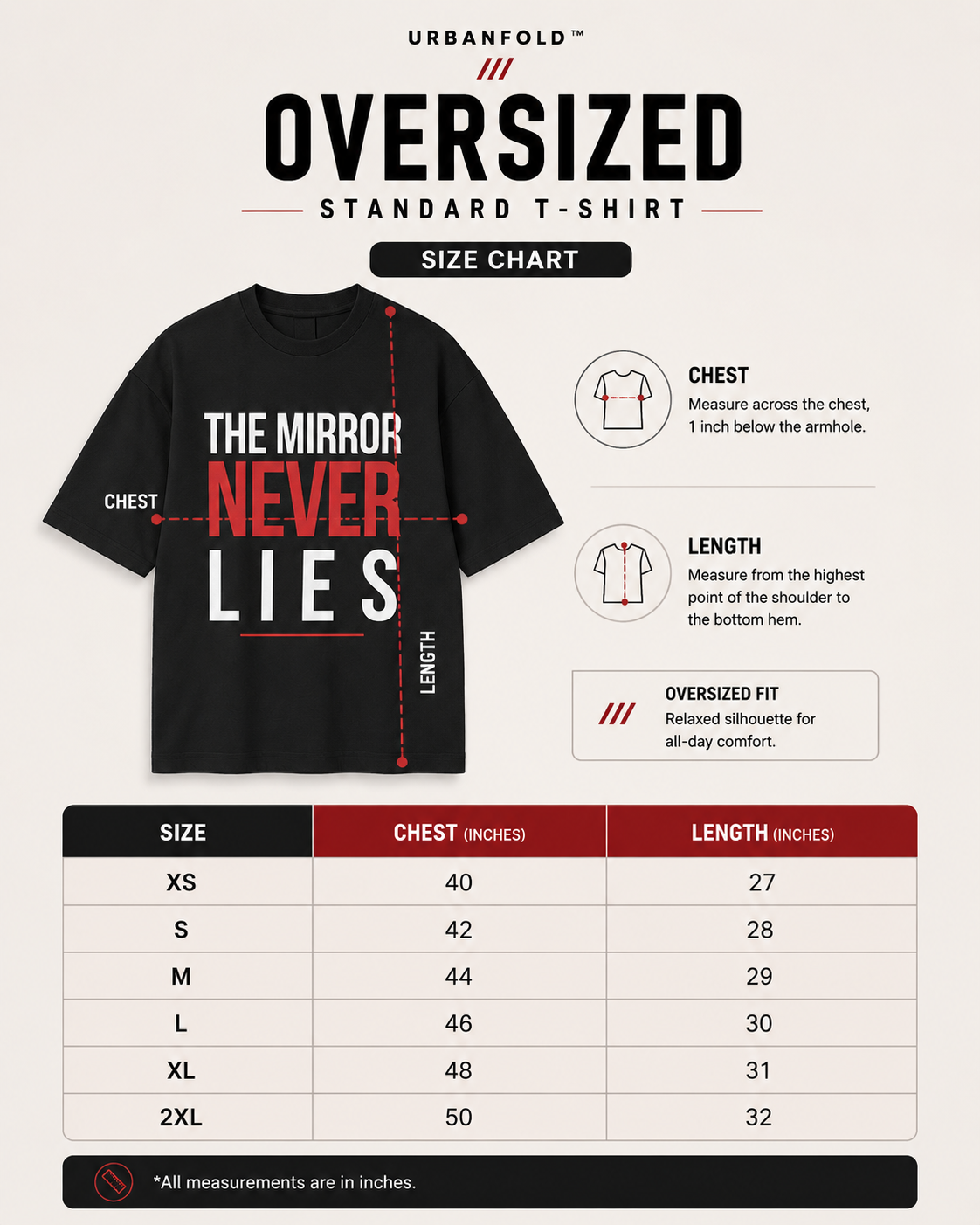 UrbanFold™ The Mirror Never Lies |Essential Oversized Tee