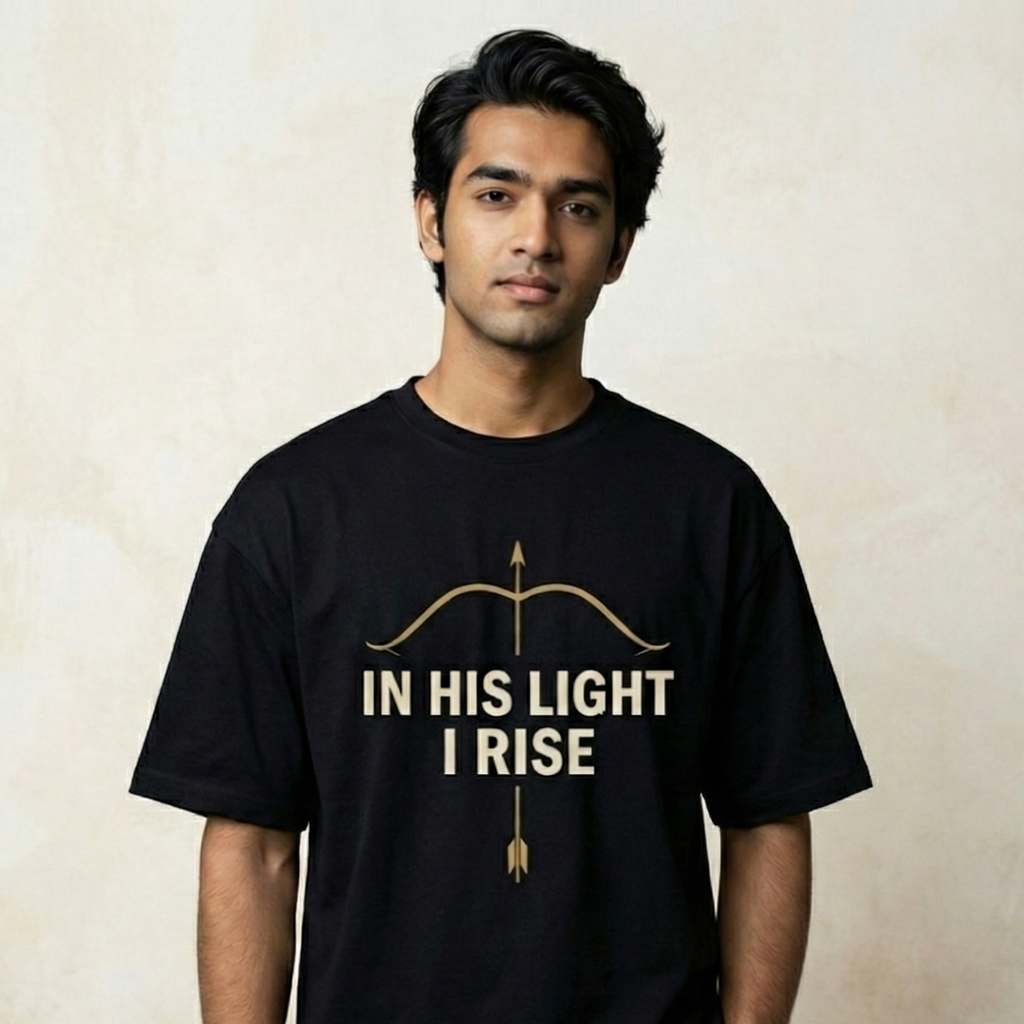In His Light I Rise – Unisex Oversized T-Shirt