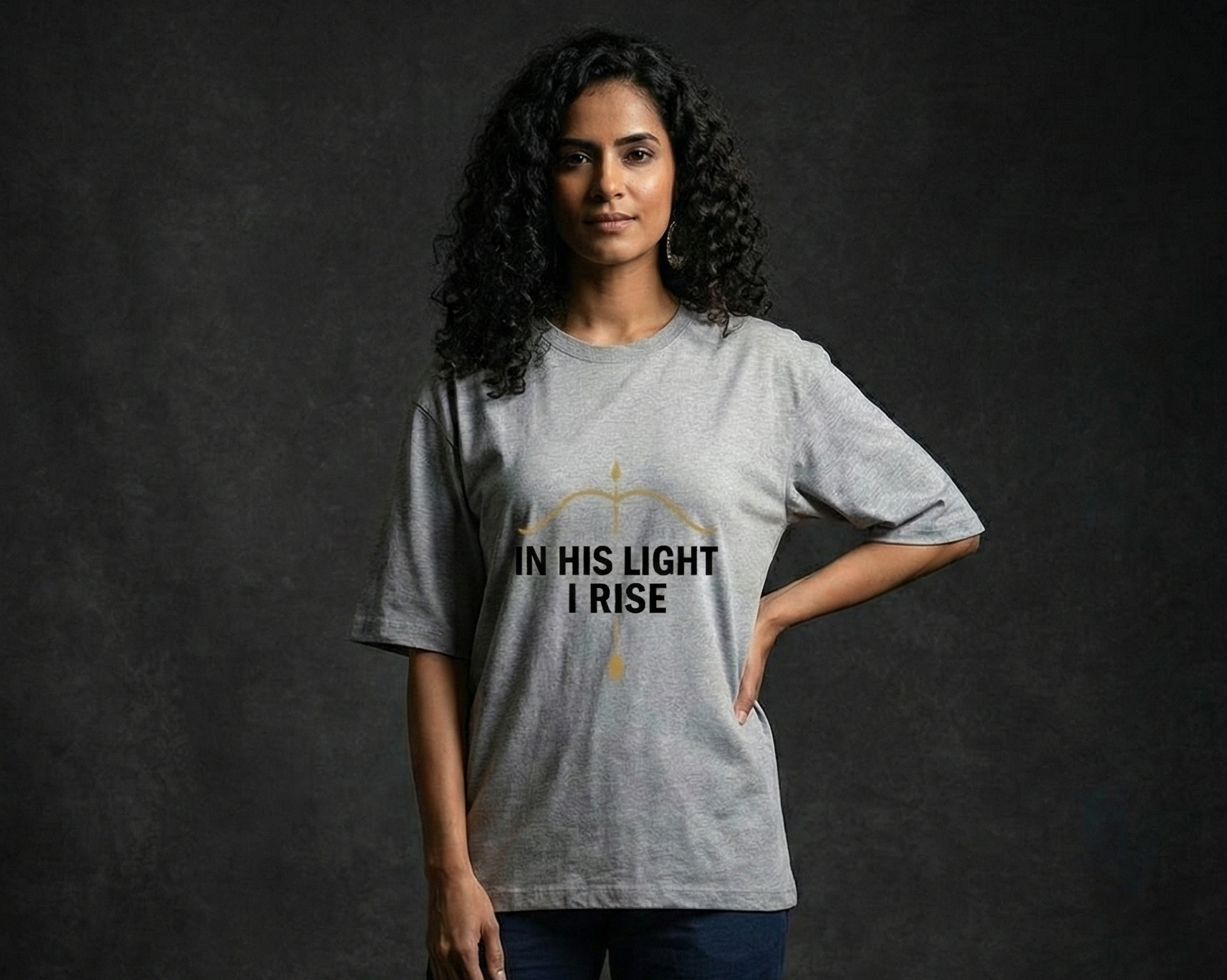 In His Light I Rise – Unisex Oversized T-Shirt